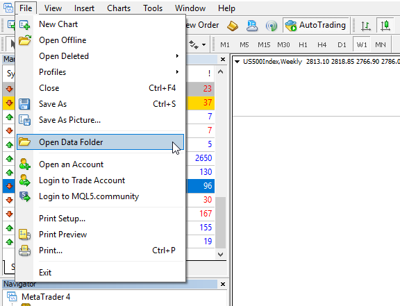 如何在 MetaTrader 中安装产品